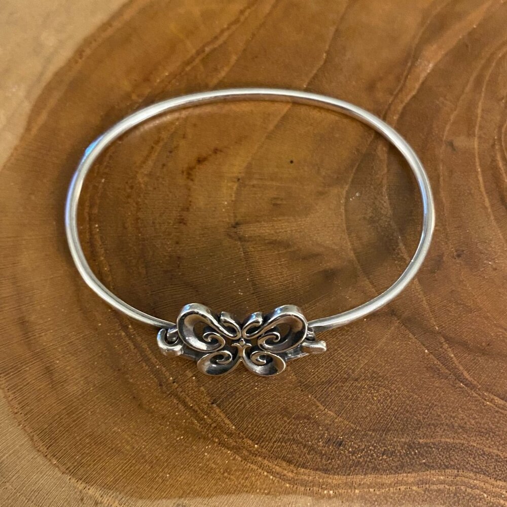 RETIRED James Avery Butterfly Cross Hook-On Bracelet, Sterling Silver